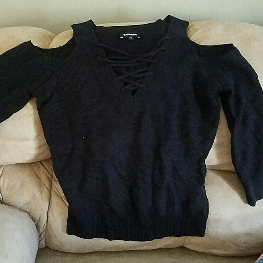 Express cold shoulder sweater